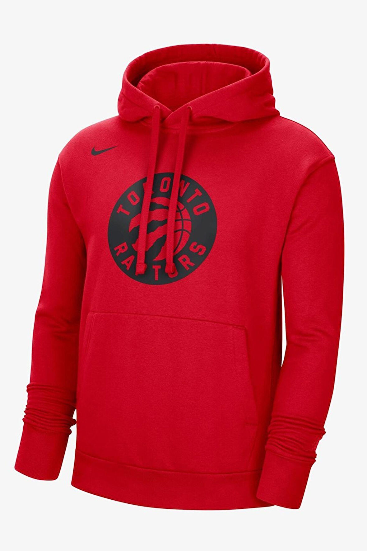 Nike NBA Toronto Raptors Essential Fleece Pullover Hoodie Erkek Kapüşonlu Bol Kesim Sweatshirt Kırmızı