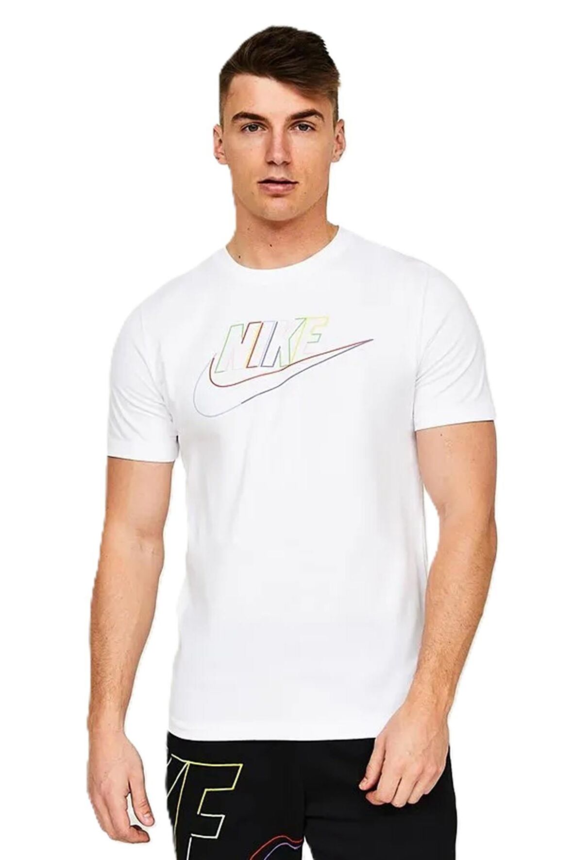 Nike Futura Club Multi Logo Sportswear Tshirt White Nike Logolu Beyaz Erkek Tişört
