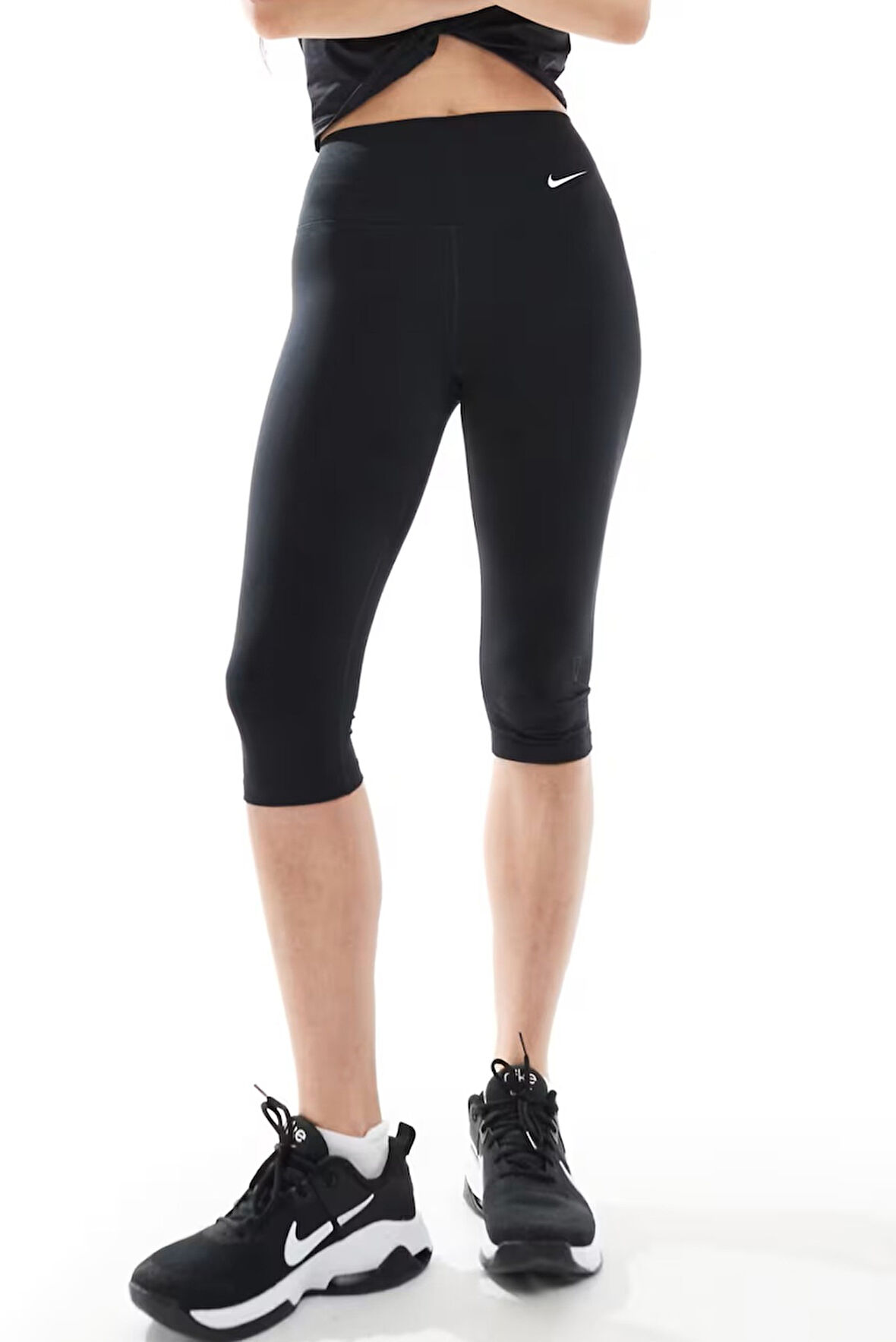 Nike One Training High Rise Capri Leggings Black Kadın 2 Cepli Capri Boy Yüksek Bel Tayt Siyah