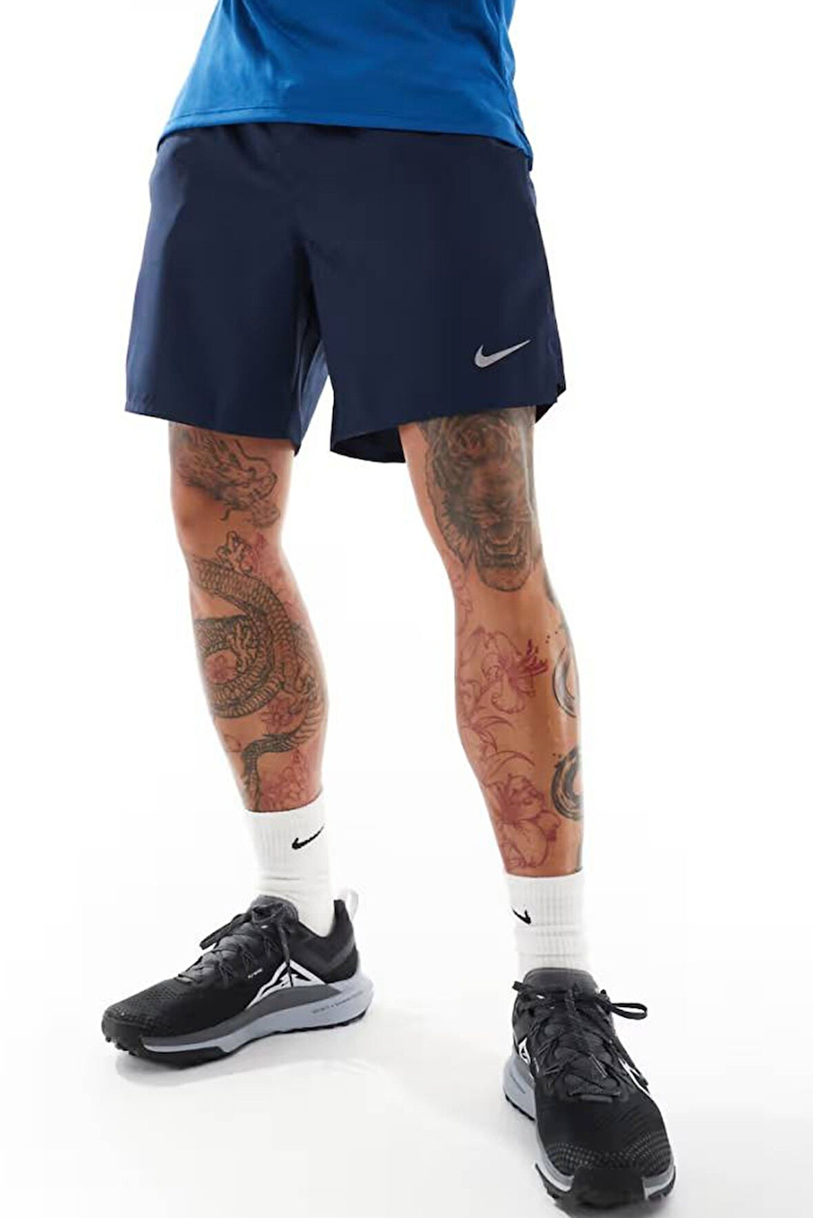 Nike Running Dri Fit 2 in1 Challenger 7" Short Erkek Dokuma Taytlı Koşu Şortu Lacivert