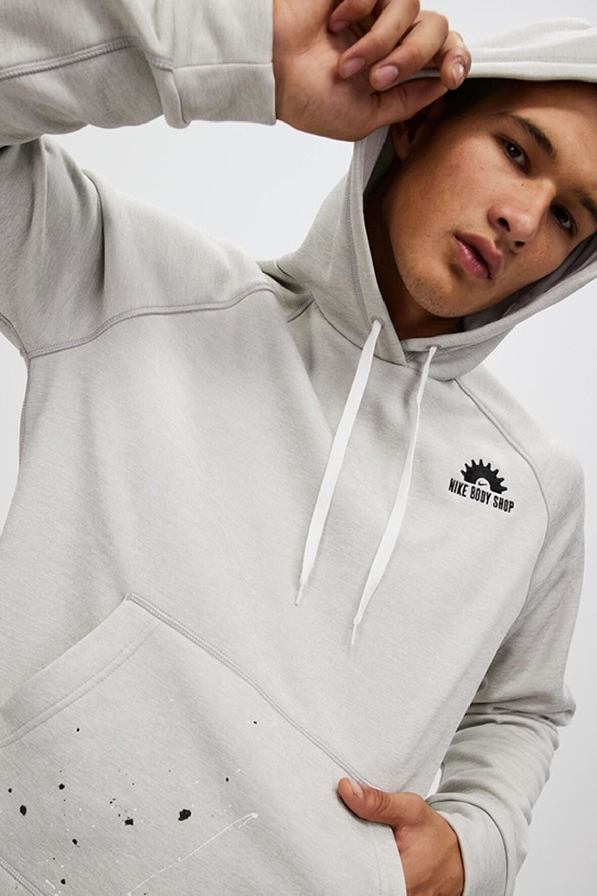 Nike Therma Fit Fleece Polar Top İçi Polarlı Erkek Sweatshirt Krem Beyaz