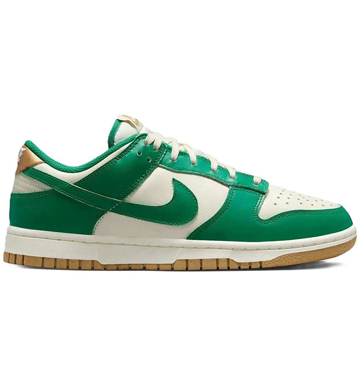 Nike Dunk Low(Malachite Metallic Gold)  Leather Unisex Sneaker Hakiki Deri Unisex Günlük Spor Ayakkabı Beyaz Yeşil