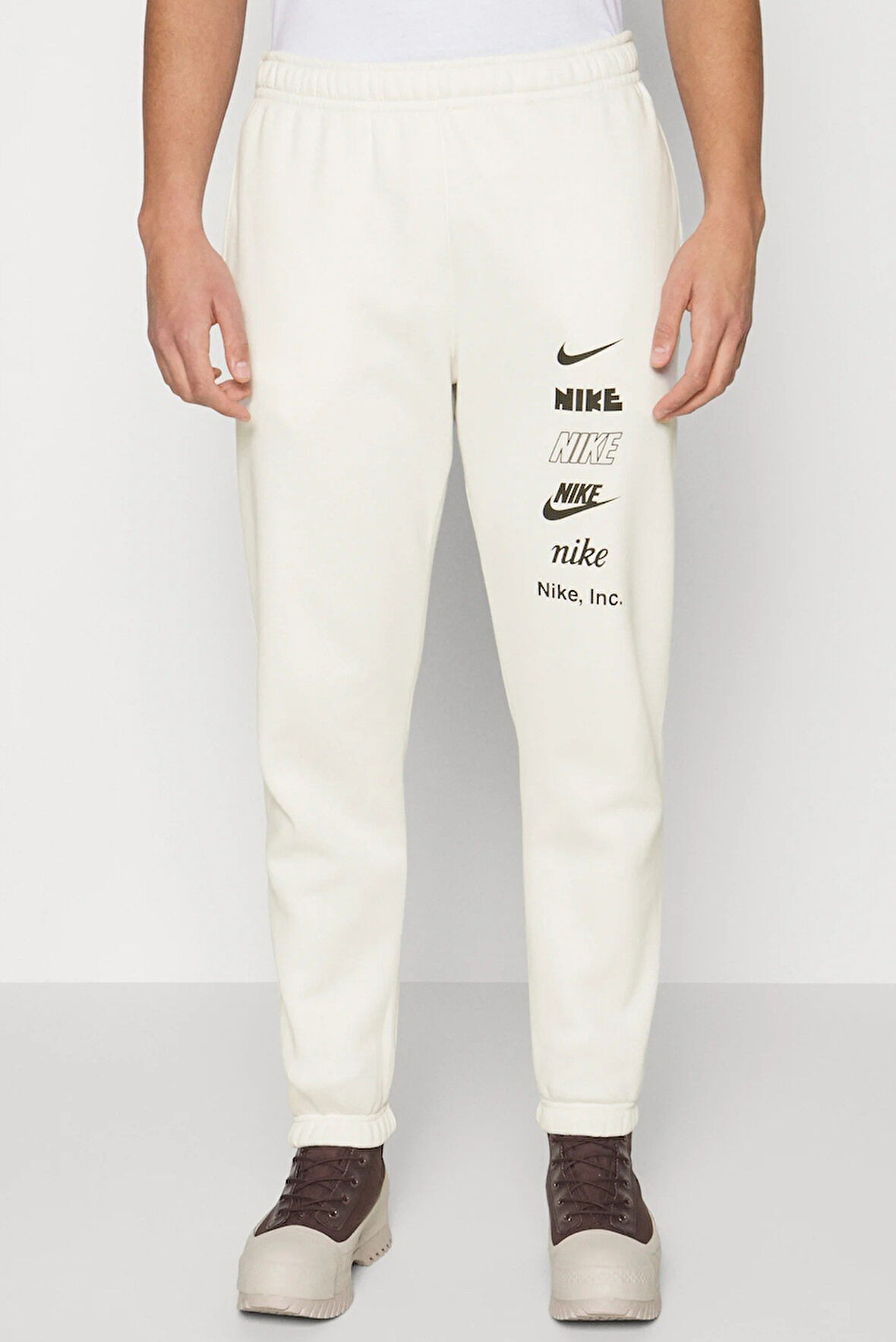 Nike Sportswear Club Fleece Stack Logo Pant Erkek Eşofman Altı Kırık Beyaz