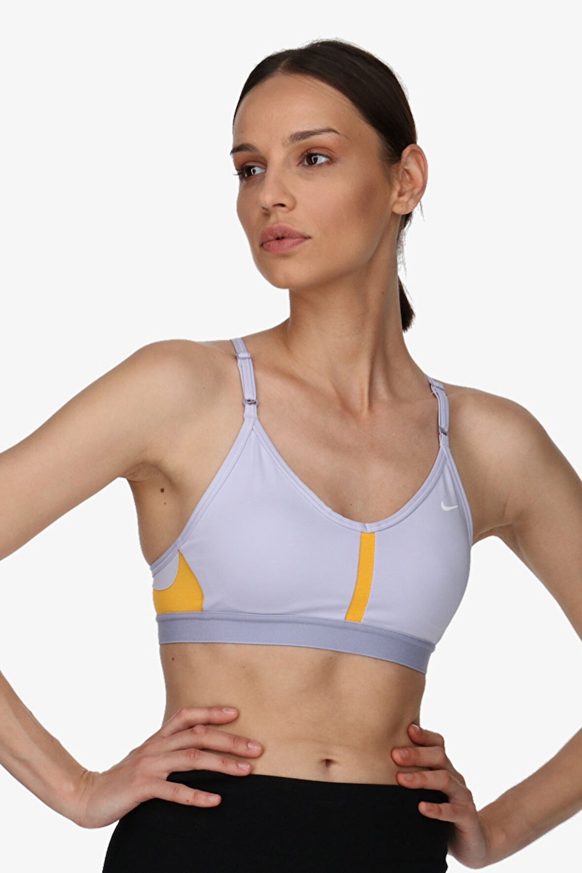 Nike Training Indy Dri Fit Light Support Bra Jungle Kadın Spor Sütyen Lila-Sarı