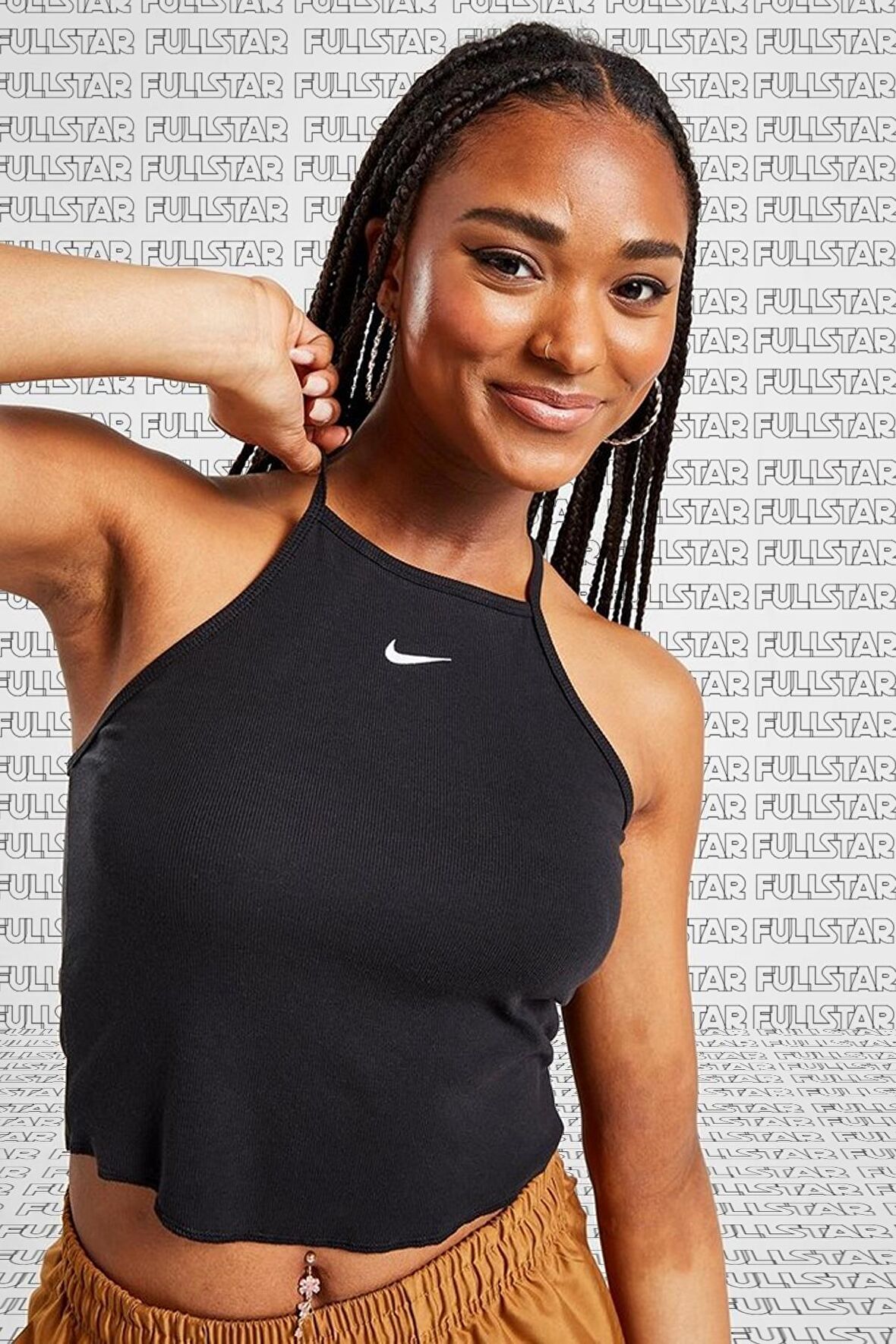 Nike Essential Cami Tight Fit Tank Top Black Likralı Fitilli Askılı Kadın Atlet Siyah