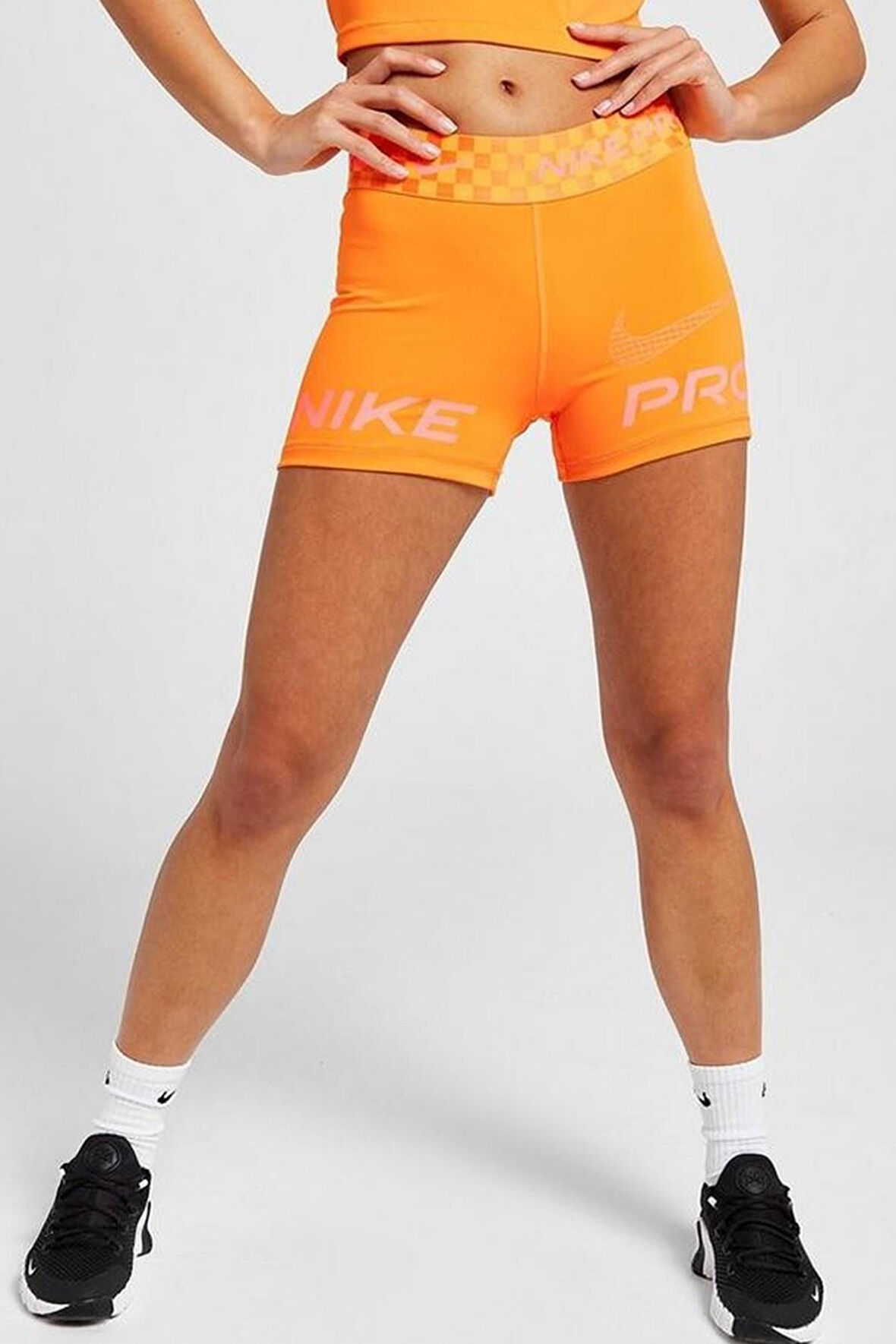 Nike Dri Fit Training Pro Graphic 3" Womens Shorts Kadın Tayt Şort Turuncu