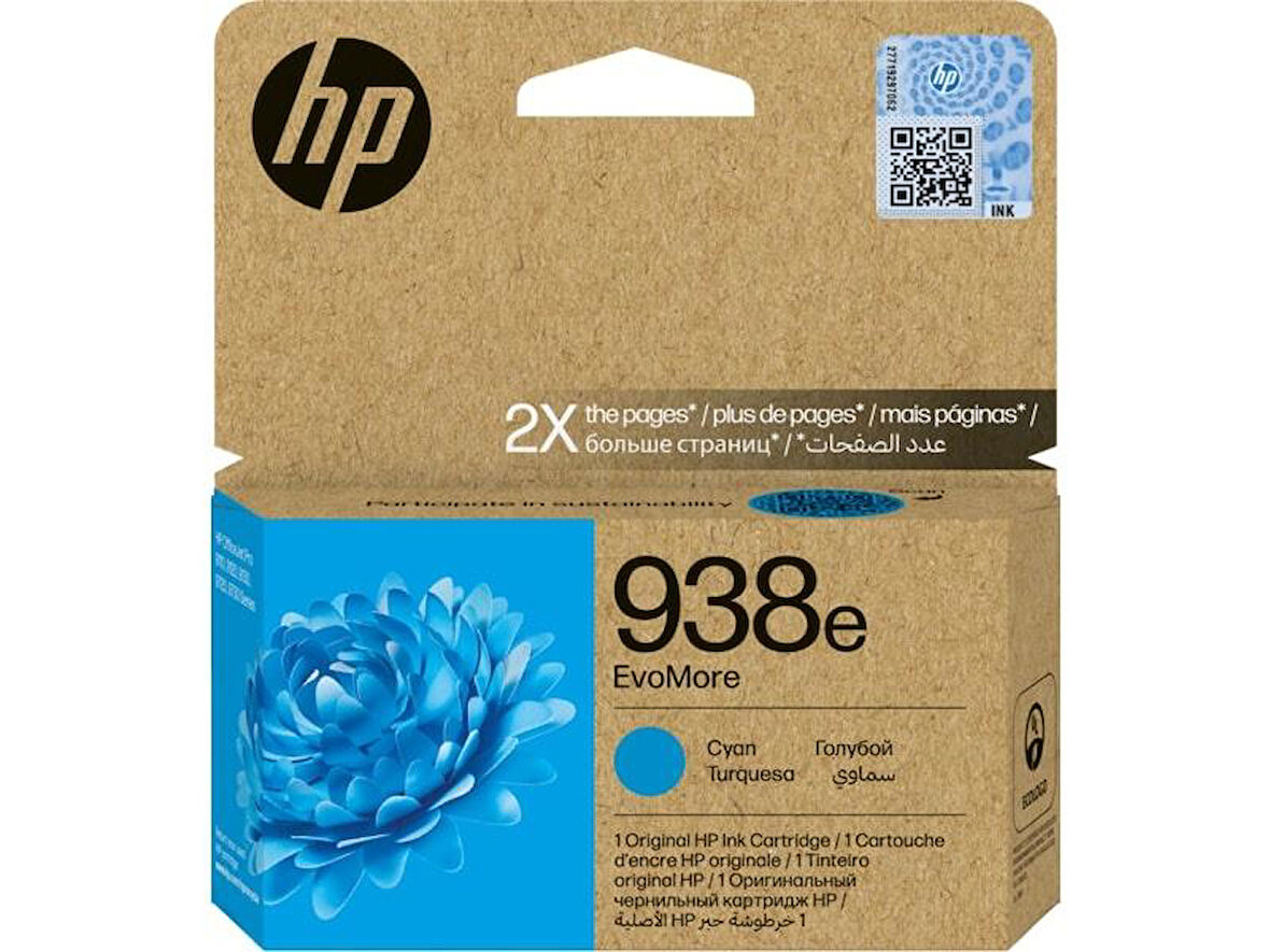 HP 938e/4S6X9PE Mavi Orijinal Mürekkep Kartuş