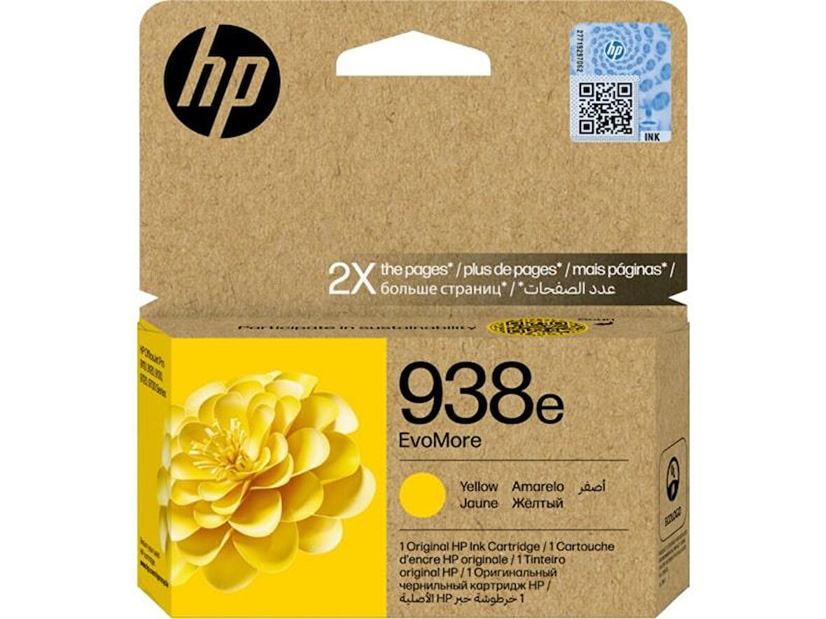 HP 938e/4S6Y1PE Sarı Orijinal Mürekkep Kartuş