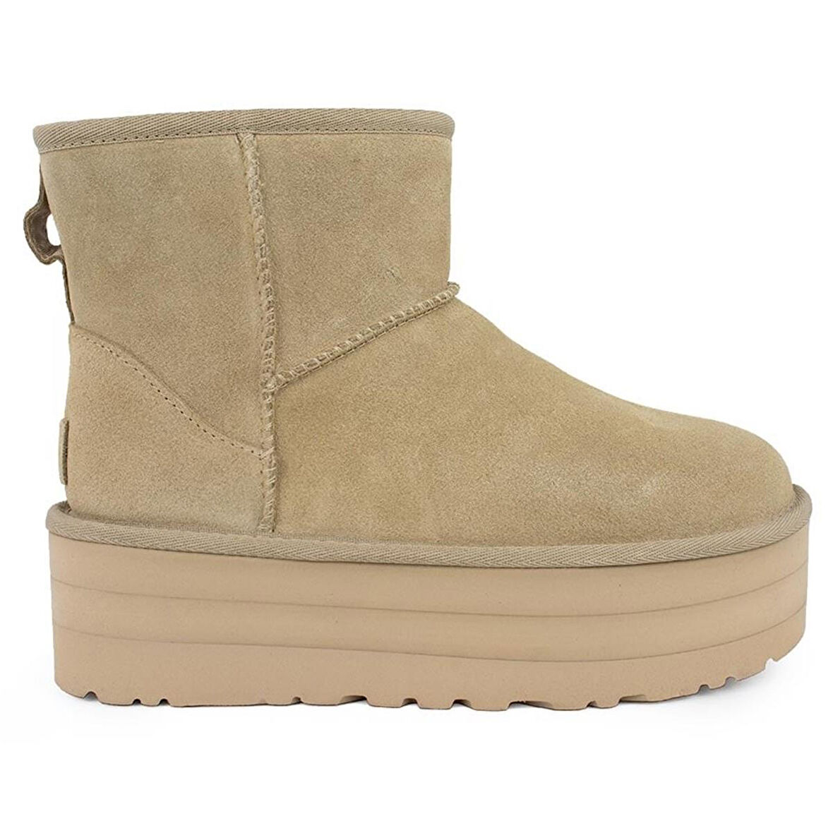 UGG Women's Classic Mini Paltform Boots Kadın Hakiki Süet Deri Bilekli Bot Hardal