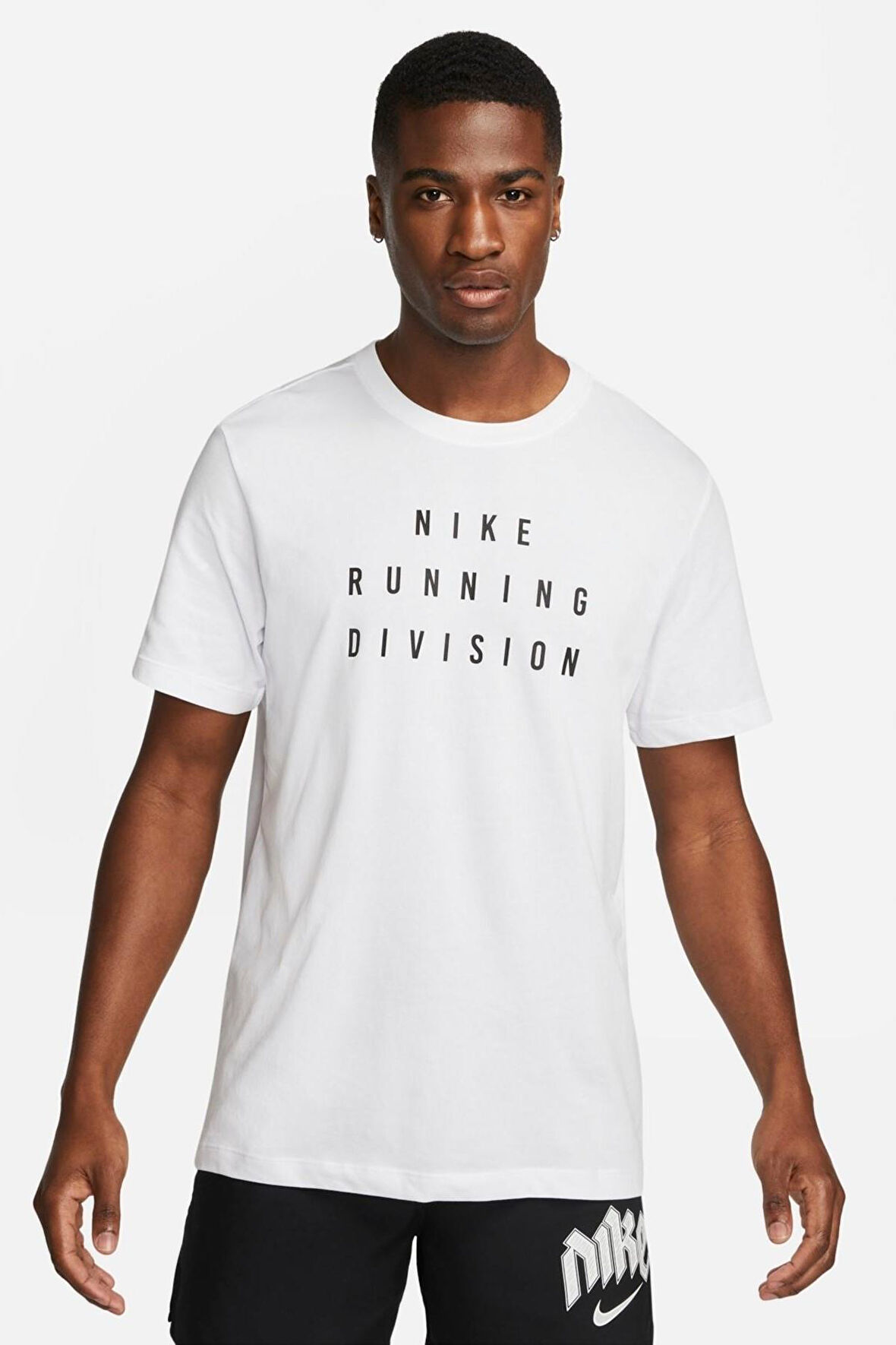 Nike Dri Fit Running Division Men's Tee Erkek Koşu Antrenman Tişörtü Beyaz