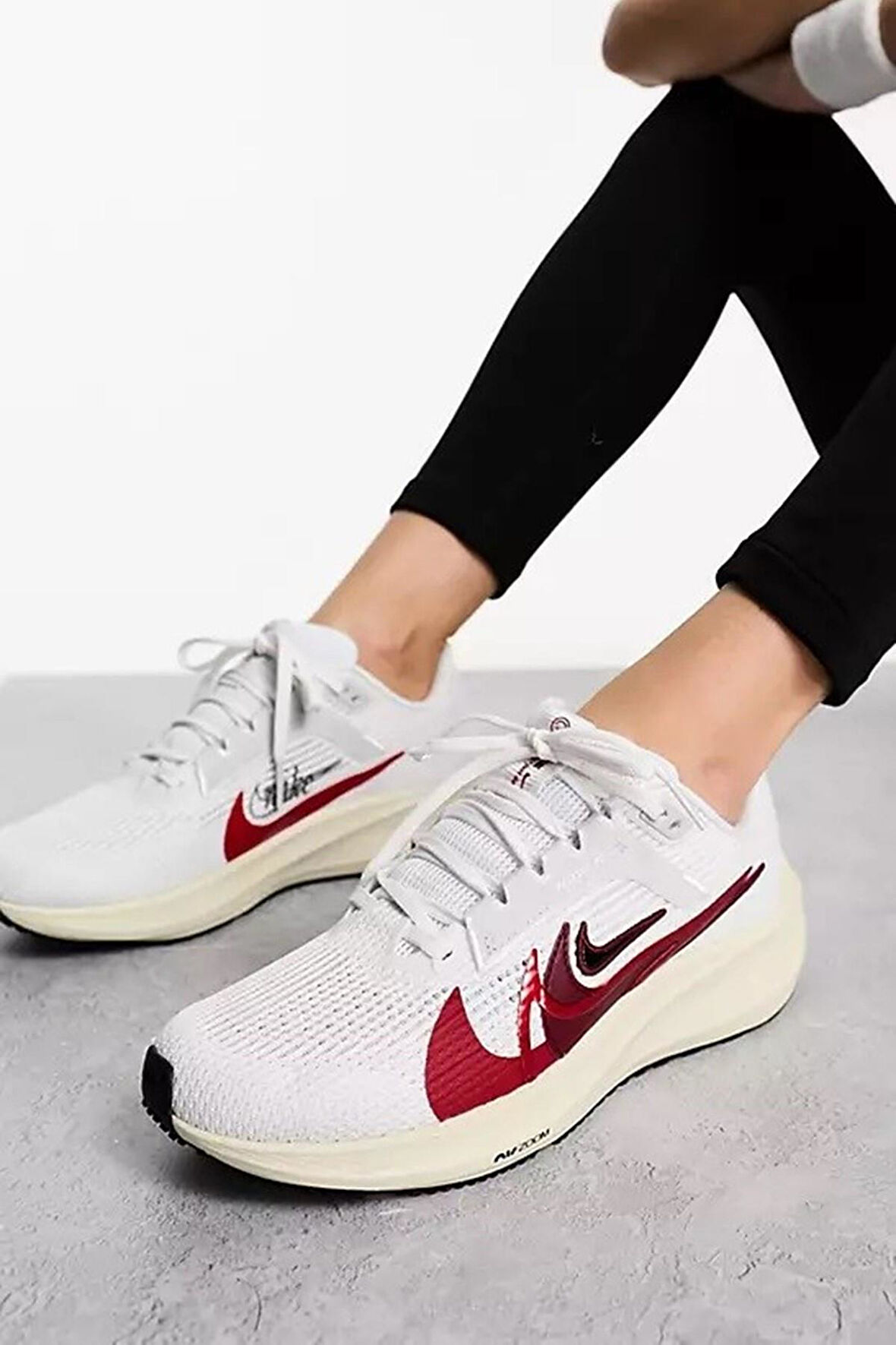 Nike Air Zoom Pegasus 40 PRM ANY Running Shoes Kadın Koşu Ayakkabısı Beyaz Kırmızı