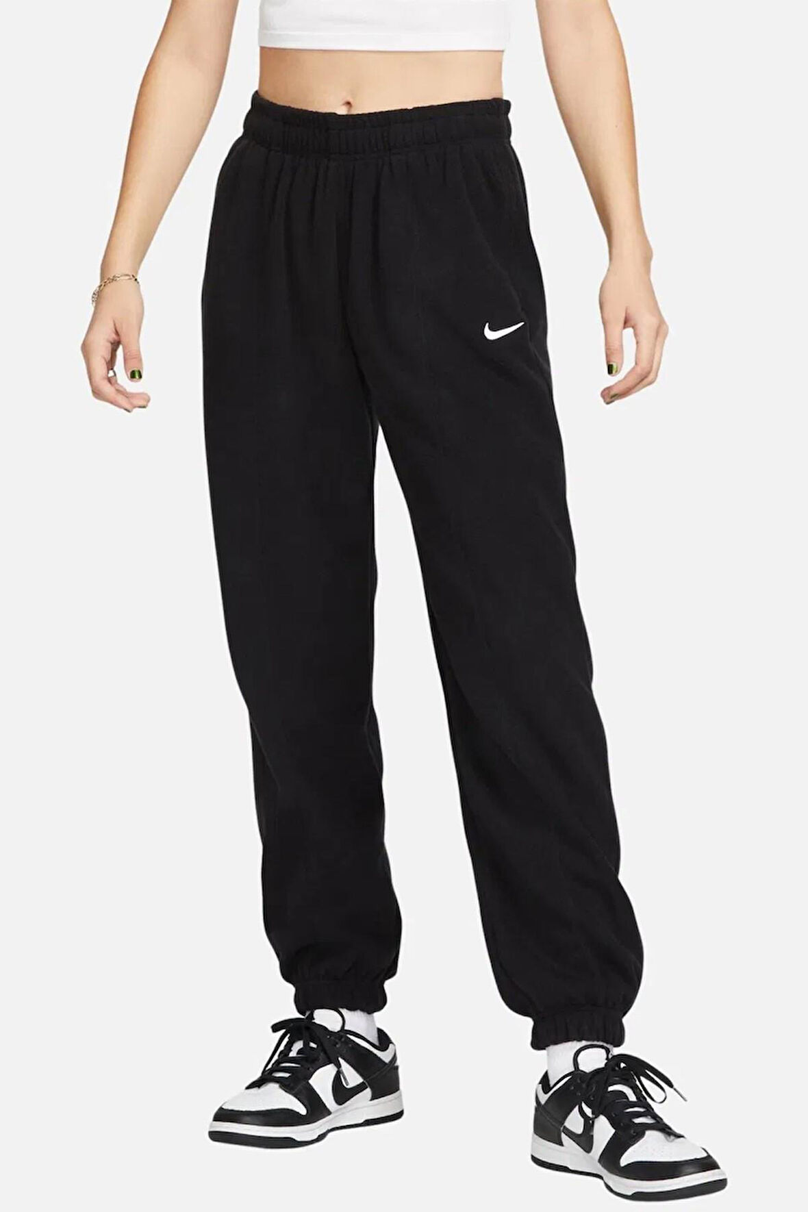 Nike Sportswear Fleece High Waisted Oversized Women's Jogger Kadın Polar Eşofman Altı Siyah