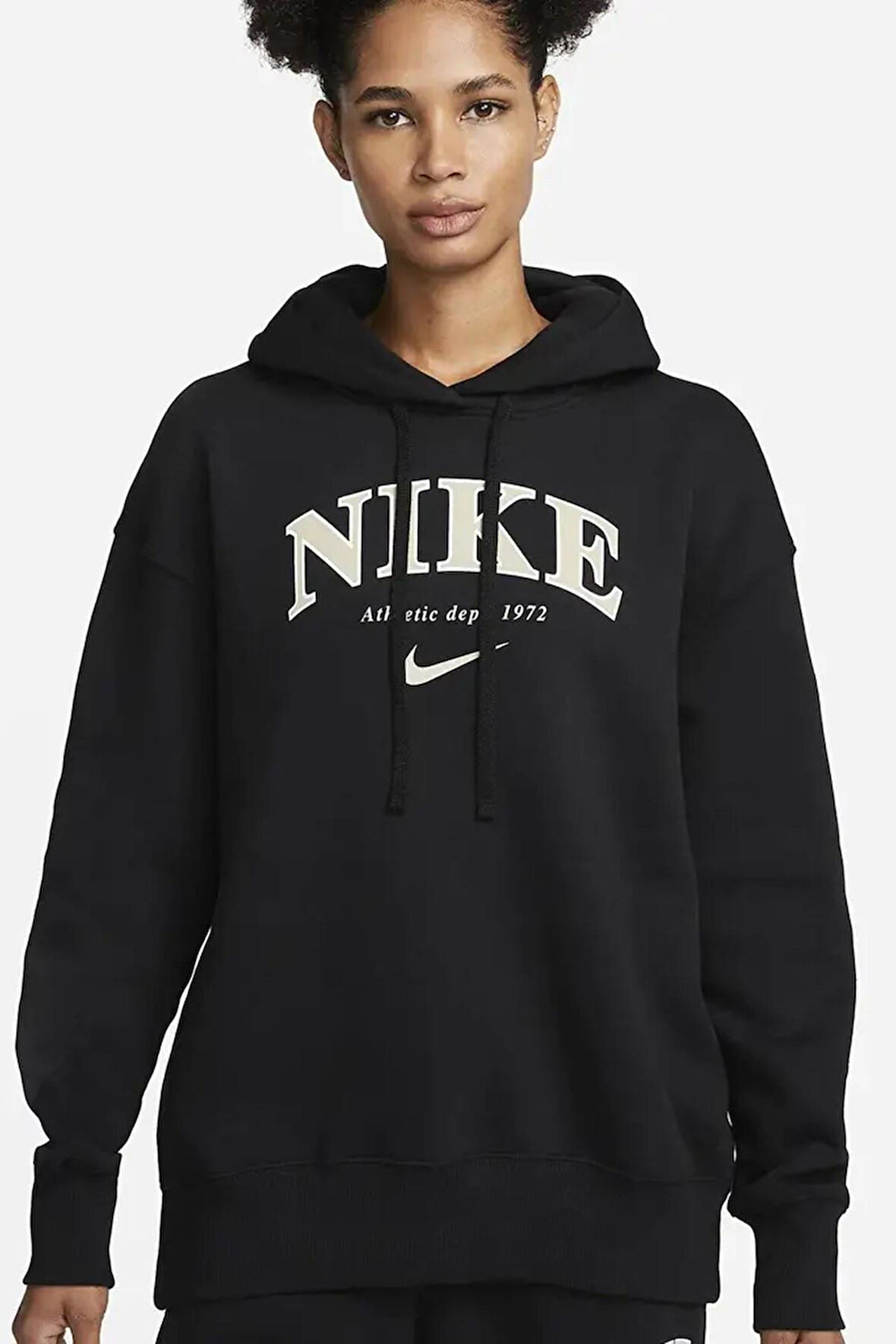 Nike Sportswear Phoenix Oversized Pollover Hoodie Kadın Kapüşonlu Sweatshirt Siyah