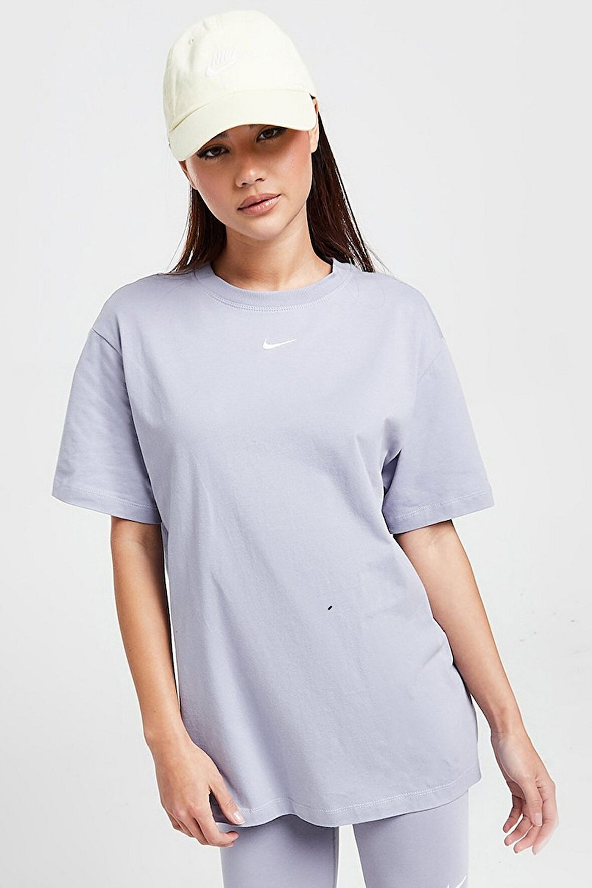 Nike Sportswear Loose Fit T-Shirt Unisex Nakış Swooslu Tişört Mor