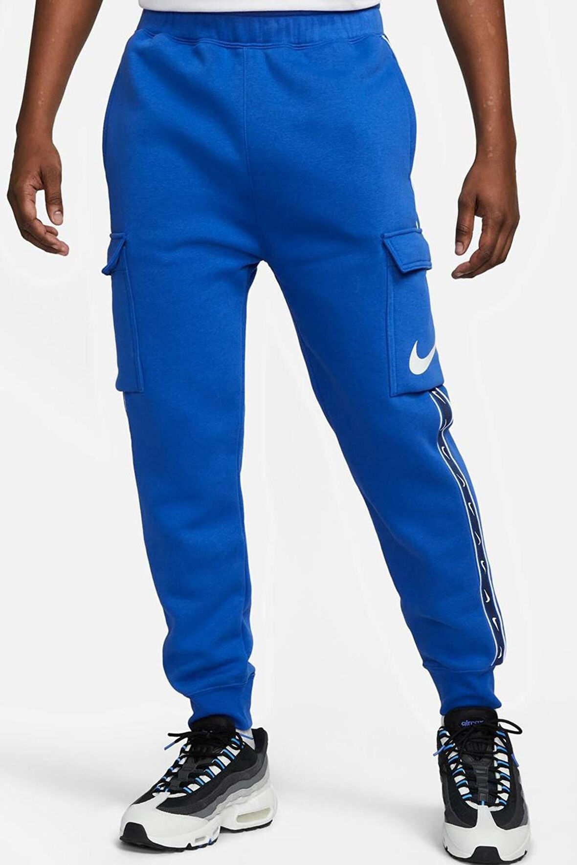 Nike Sportswear Repeat Standart Fit Kesim Şardonlu Kargo Cepli Erkek Eşofman Altı Sax Mavi