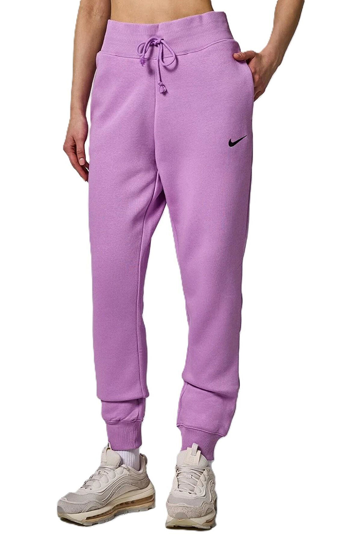 Nike Sportswear Phoenix Fleece Women Jogger Yüksek Belli Bol Kalıp Şardonlu Kadın Eşofman Altı Mor