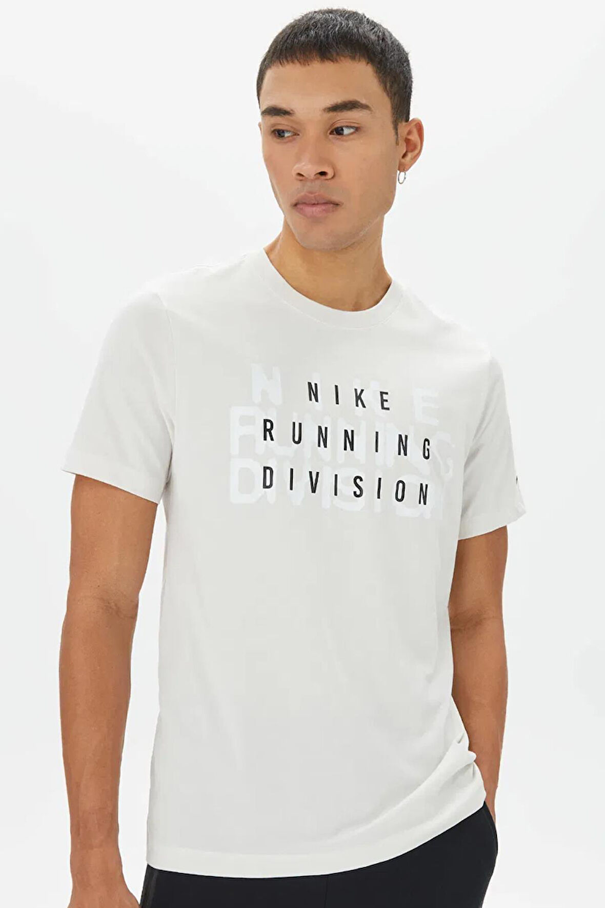 Nike Dri Fit Running Division Men's Tee Erkek Koşu Antrenman Tişörtü Beyaz