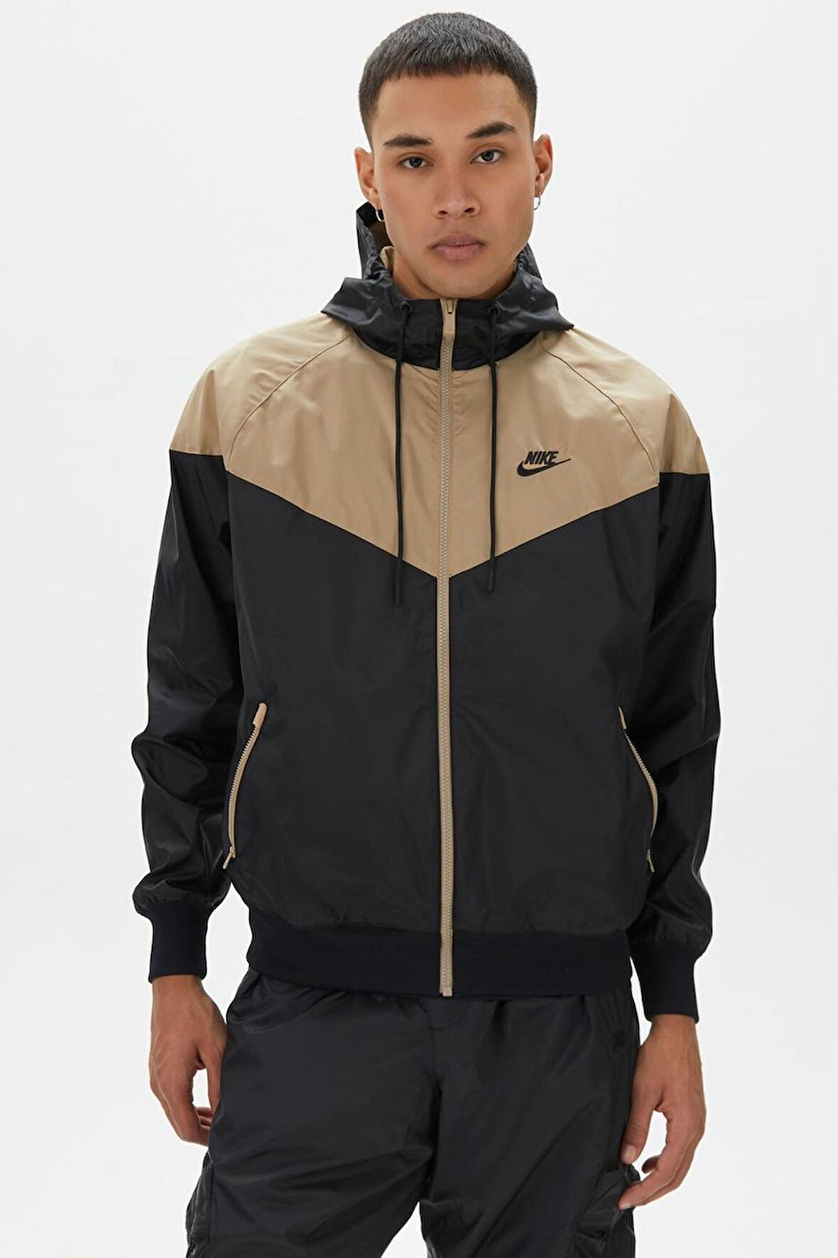 Nike Windrunner Full Zip Jacket Kapüşonlu Erkek Ceket Rüzgarlık Kahve- Sİyah