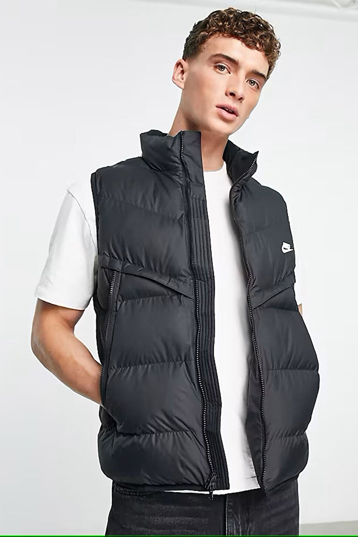 Nike Sportswear Storm Fit Windrunner Synthetic Fill Men's Vest Erkek Su İtici Şişme Yelek Siyah