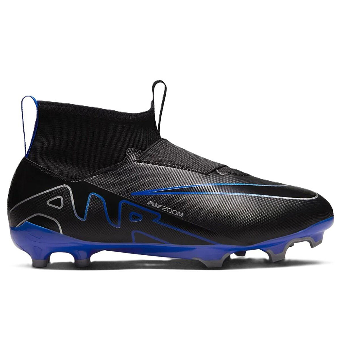 Nike Mercurial Air Zoom Superfly 9 Acad FG/MG Soccer Shoes Çoraplı Çocuk Krampon Siyah