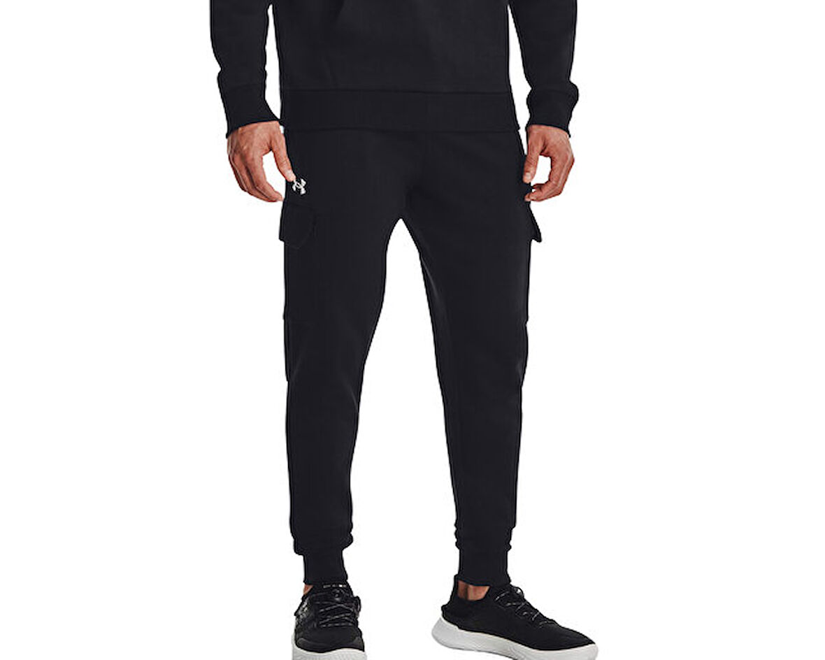 Under Armour Ua Rival Fleece Cargo Jogger Erkek Günlük Kargo Eşofman Altı 1382134-001 Siyah