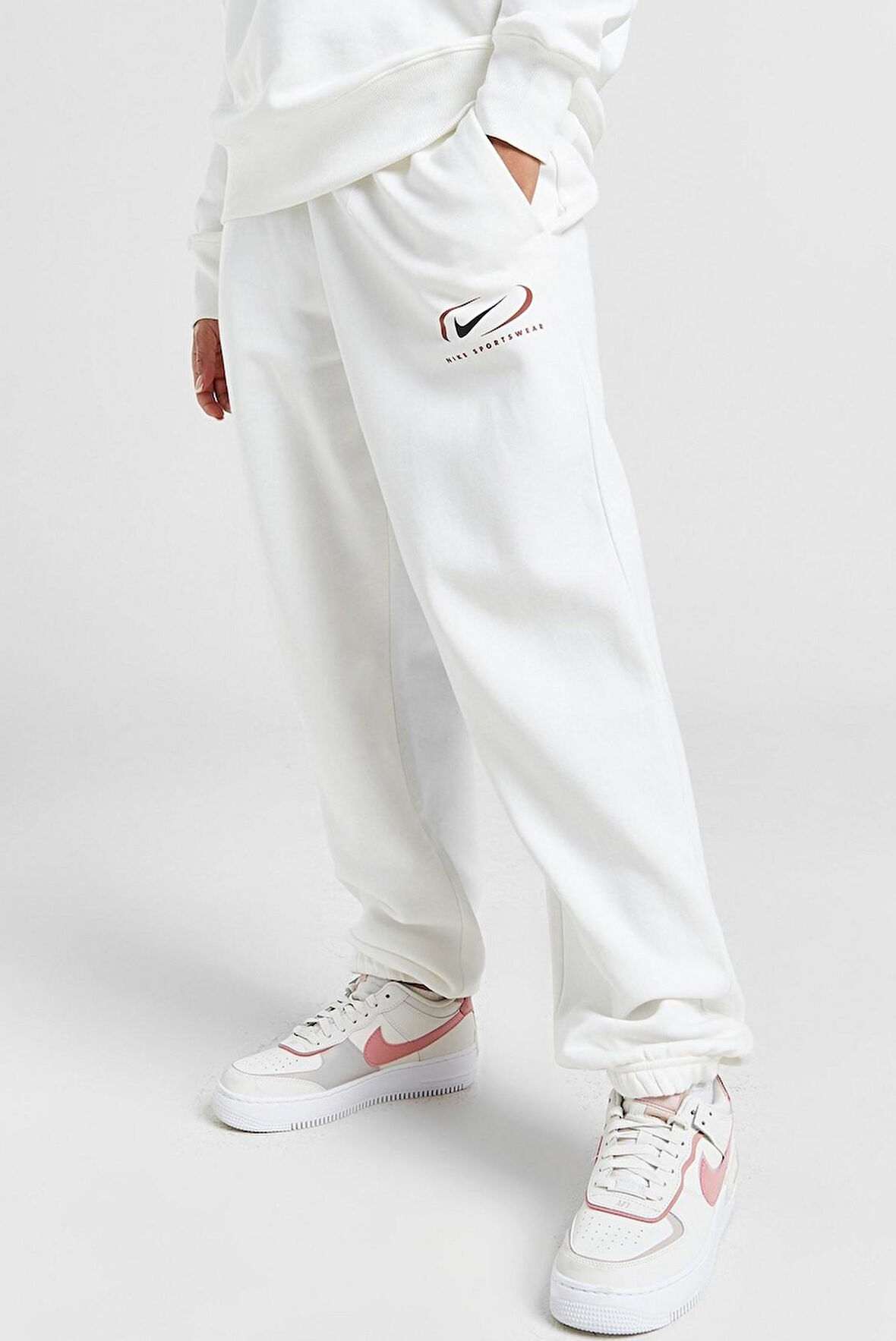 Nike Sportswear Phoenix Fleece Oversize High Rise Pants Kadın Oversize Yüksek Belli Şardonlu Eşofman Altı Beyaz