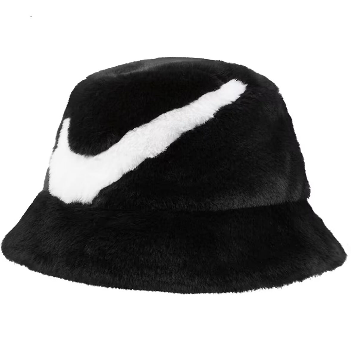 Nike Sportswear Swoosh Apex Faux Fur Bucket Hat Black Unisex Suni Kürk Kova Şapka Siyah