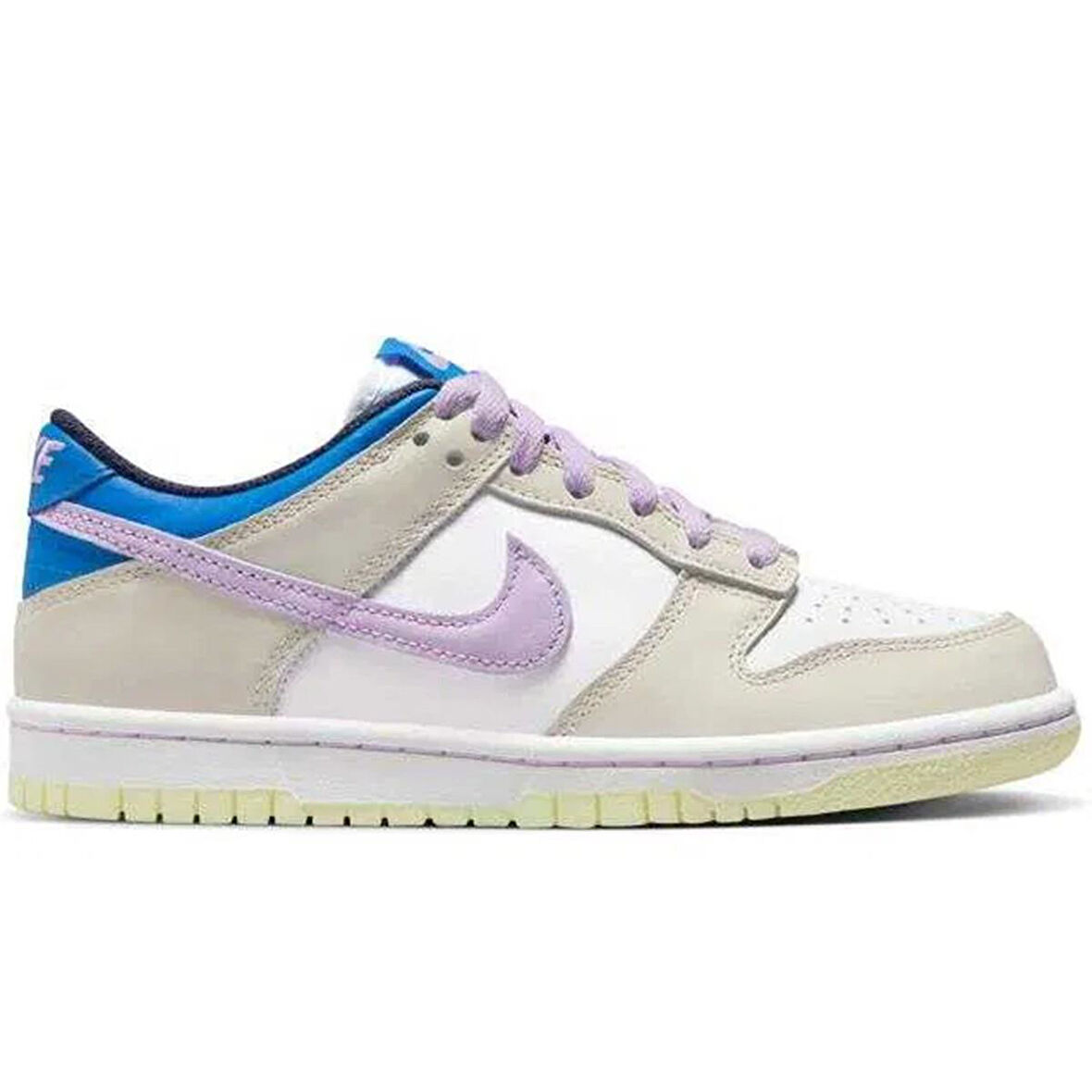 Nike Dunk Low GS Leather Unisex Sneaker Hakiki Deri Beyaz Mor Günlük Spor Ayakkabı