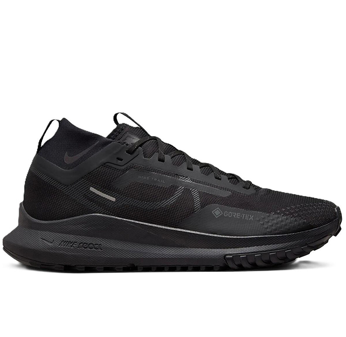 Nike React Pegasus Trail 4 GoreTex Su Geçirmez Nefes Alan Reflektörlü Yürüyüş Koşu Ayakkabısı Siyah