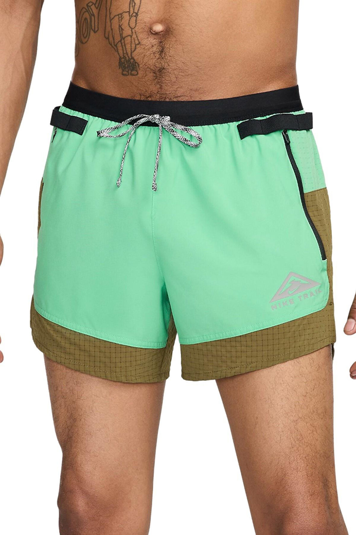 Nike Running Trail Flex Stride 5 inch Shorts Fermuarlı Kısa Şort Yeşil