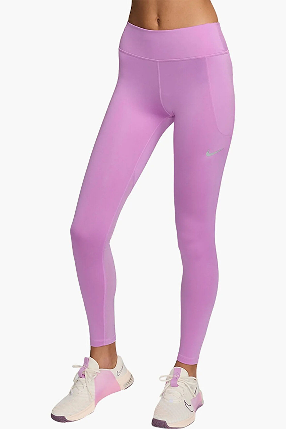 Nike Fast Running Leggings Full Length Leggings 3 Cepli Toparlayıcı Tam Boy Tayt Lila