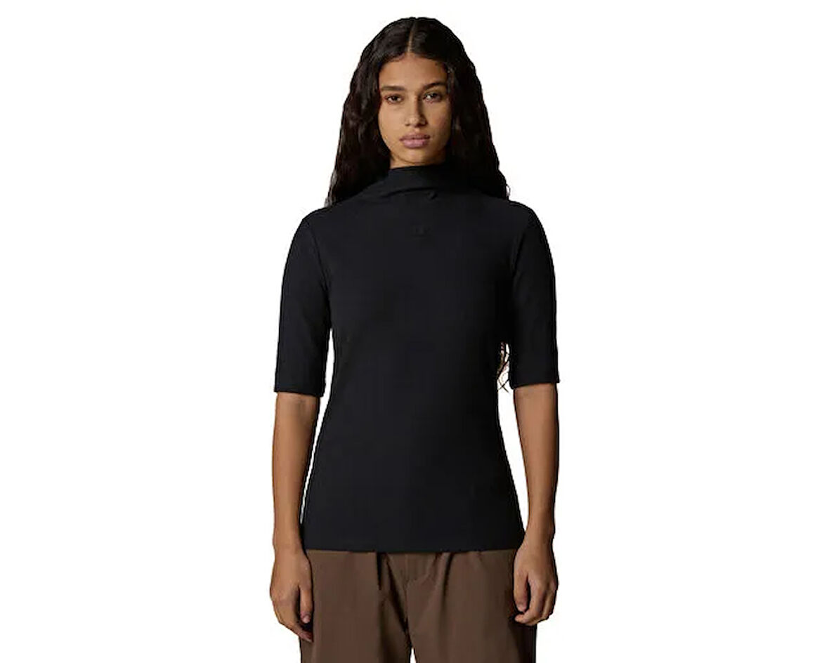 The North Face W S/S Mock Neck Slim Tee Kadın Outdoor Tişörtü NF0A89C3JK31 Siyah