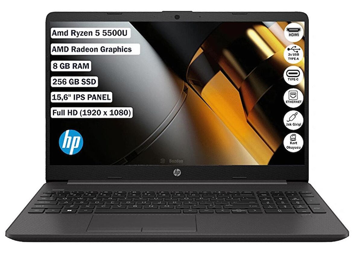 HP 255 G8 7N4W6AA Ryzen 5 5500U 8Gb Ram 256Gb Ssd 15,6" FullHD IPS Taşınabilir Bilgisayar