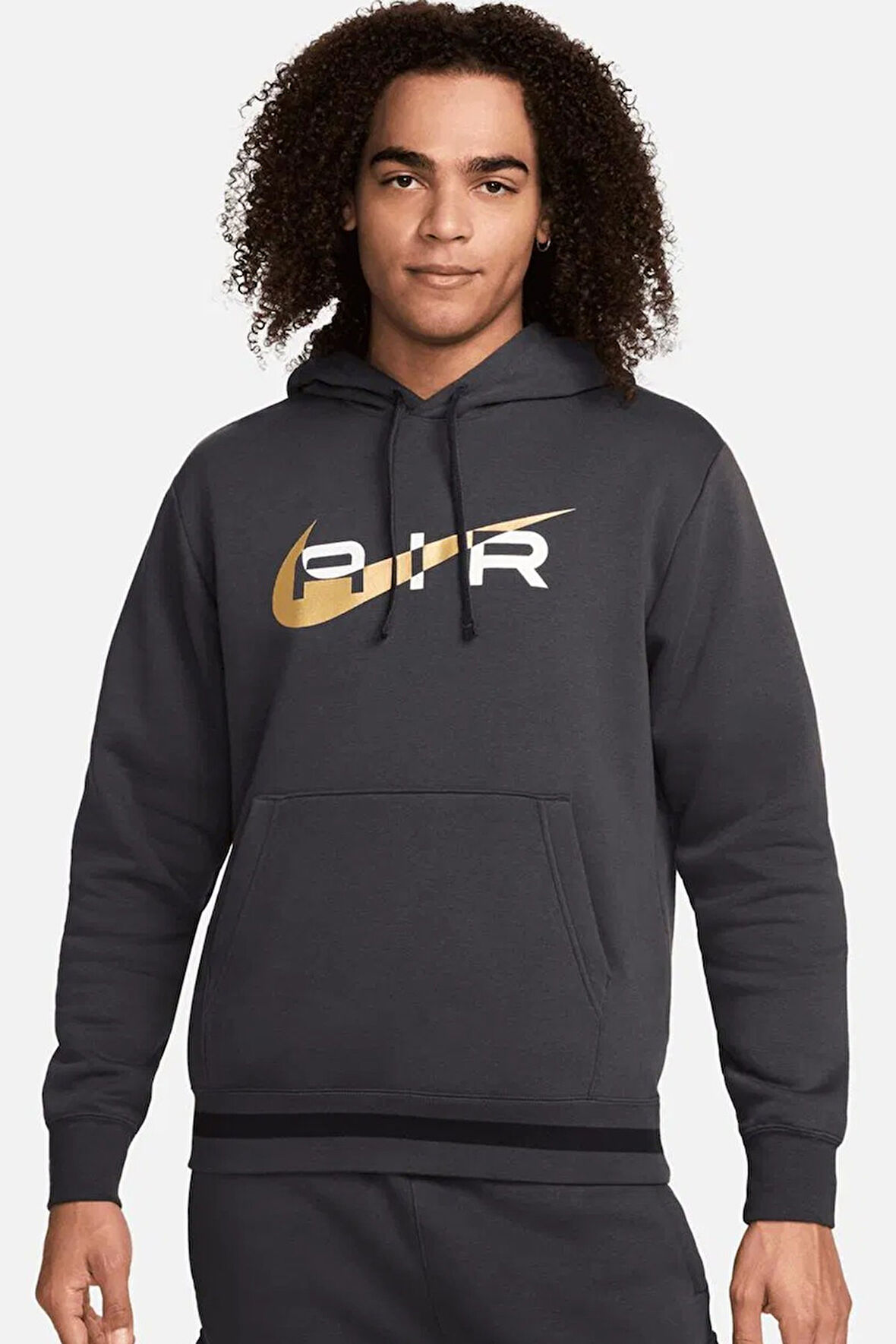 Nike Sportswear Air Fleece Hoodie Erkek Kapüşonlu Sweatshirt Antrasit