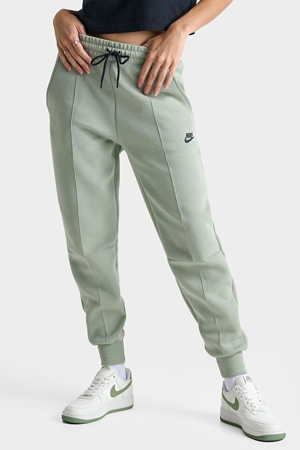 Nike Sportswear Tech Fleece Standart Fit Mid Rise Jogger Kadın Eşofman Altı Su Yeşili