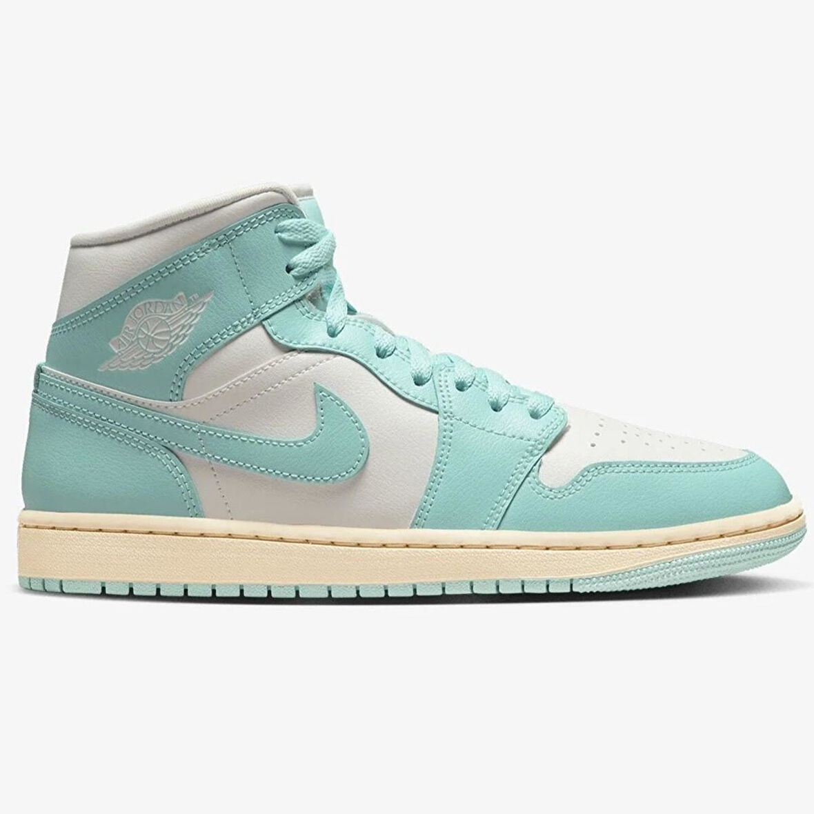 Nike Air Jordan 1 Mid Unisex Leather Sneaker Hakiki Deri Bilekli Günlük Spor Ayakkabı Yeşil