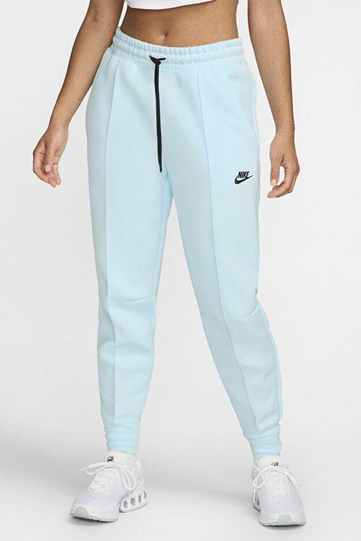 Nike Sportswear Tech Fleece Standart Fit Mid Rise Jogger Kadın Eşofman Altı Açık Mavi