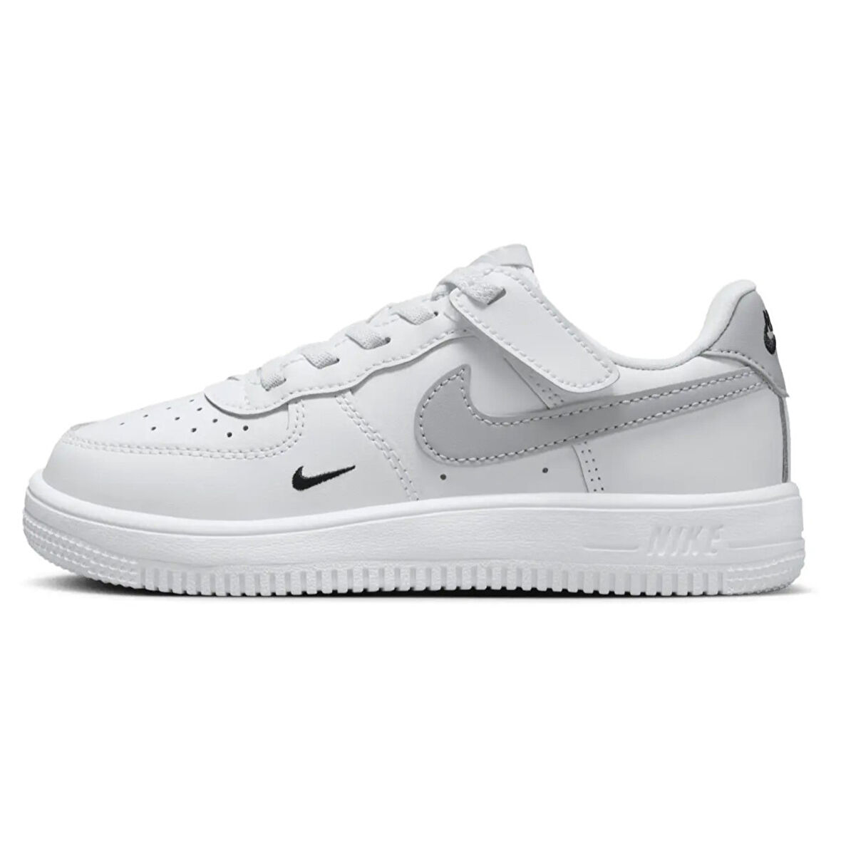 Nike Force 1 Low Easyon AF1 Leather Unisex Sneaker White Unisex Lastik Bağcıklı Hakiki Deri Günlük Çocuk Spor Ayakkabı Beyaz