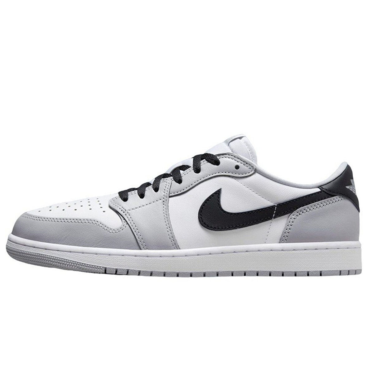 Nike Air Jordan 1 Retro Low OG Leather Unisex Sneaker Hakiki Deri Unisex Günlük Spor Ayakkabı Beyaz Gri