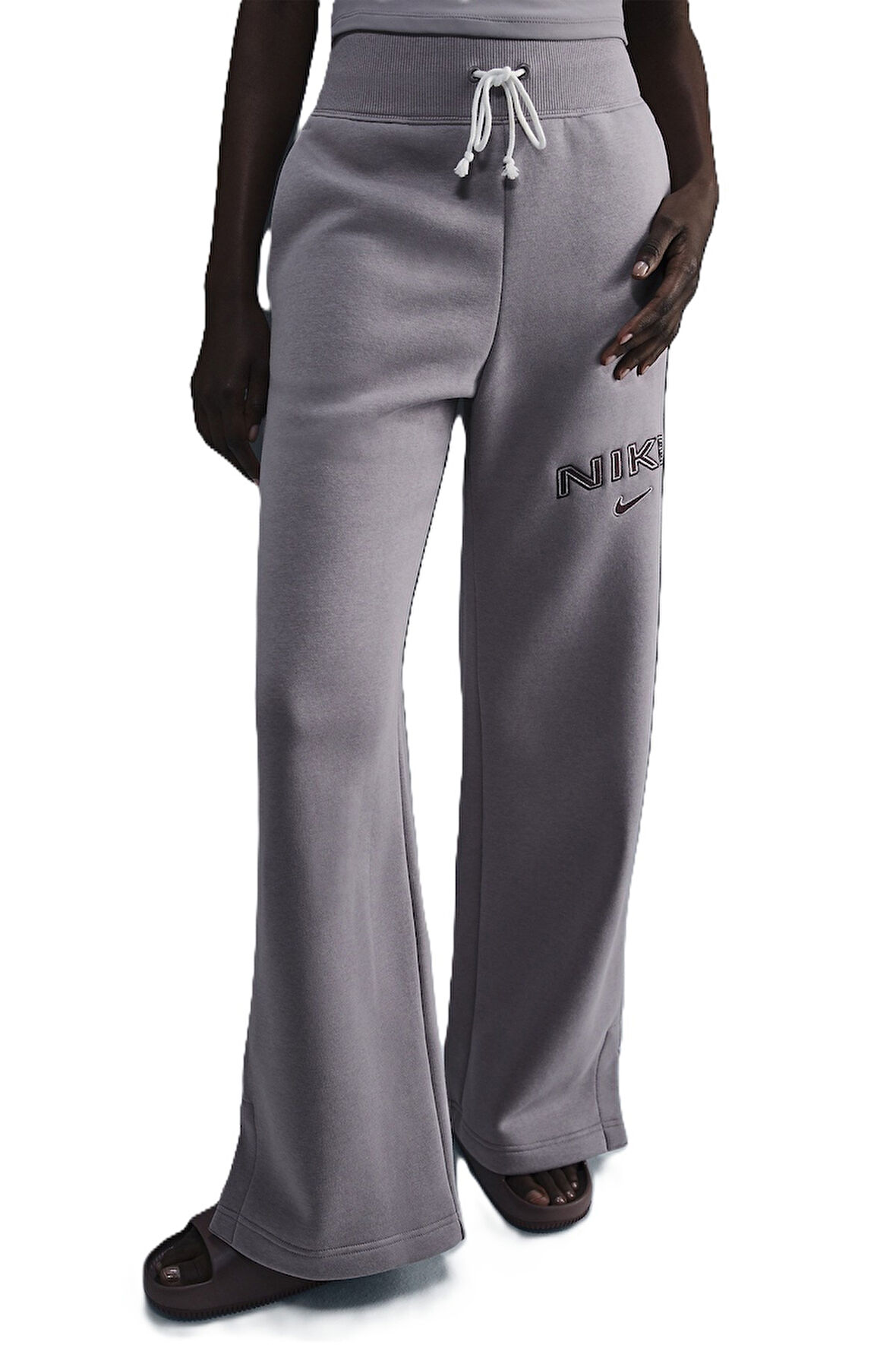 Nike Sportswear Phoenix Fleece High Rise Wide Leg Logo Pants Kadın Yüksek Bel Eşofman Altı Mor