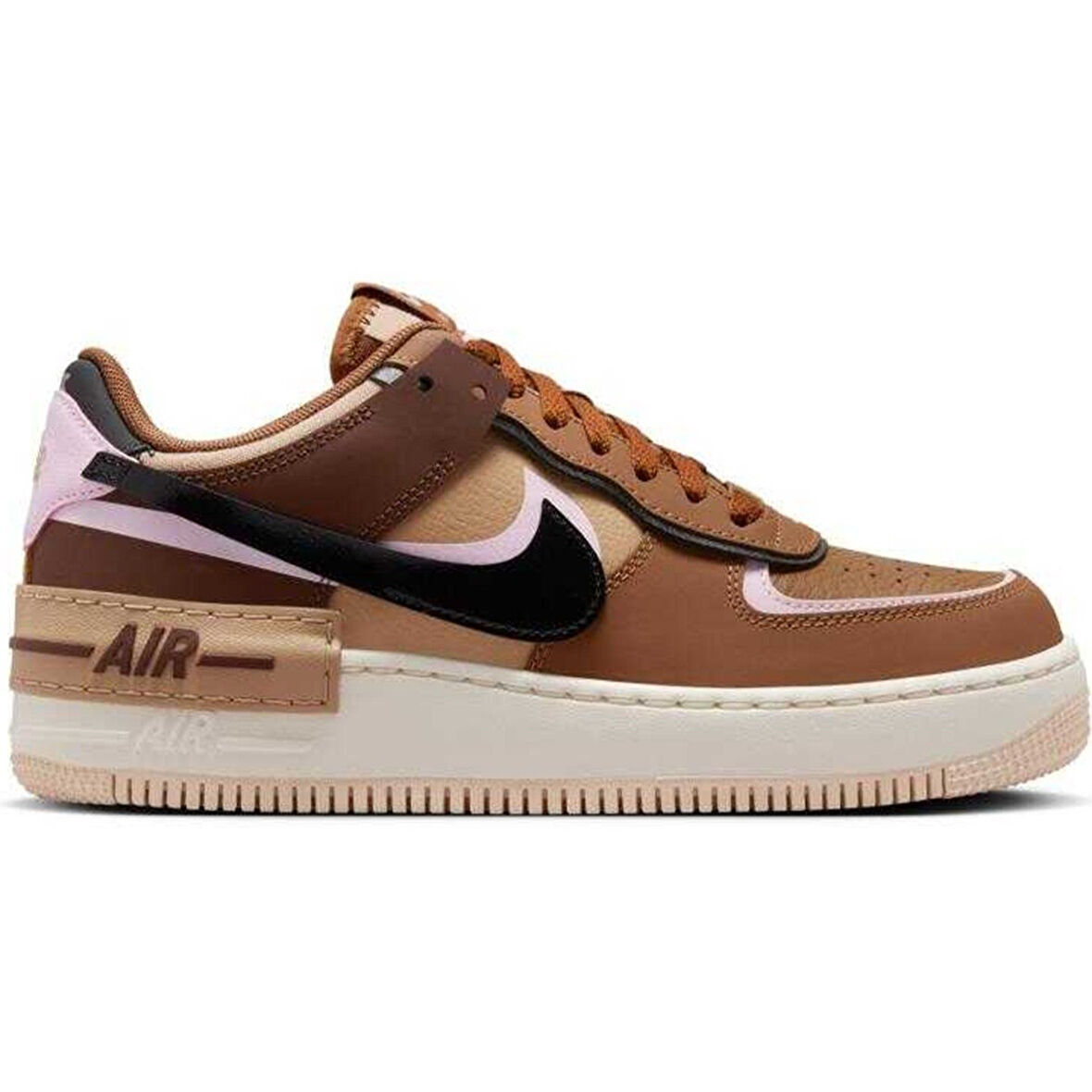 Nike Air Force 1 Shadow Sneaker Unisex Reflektörlü Hakiki Deri Günlük Spor Ayakkabı Kahverengi