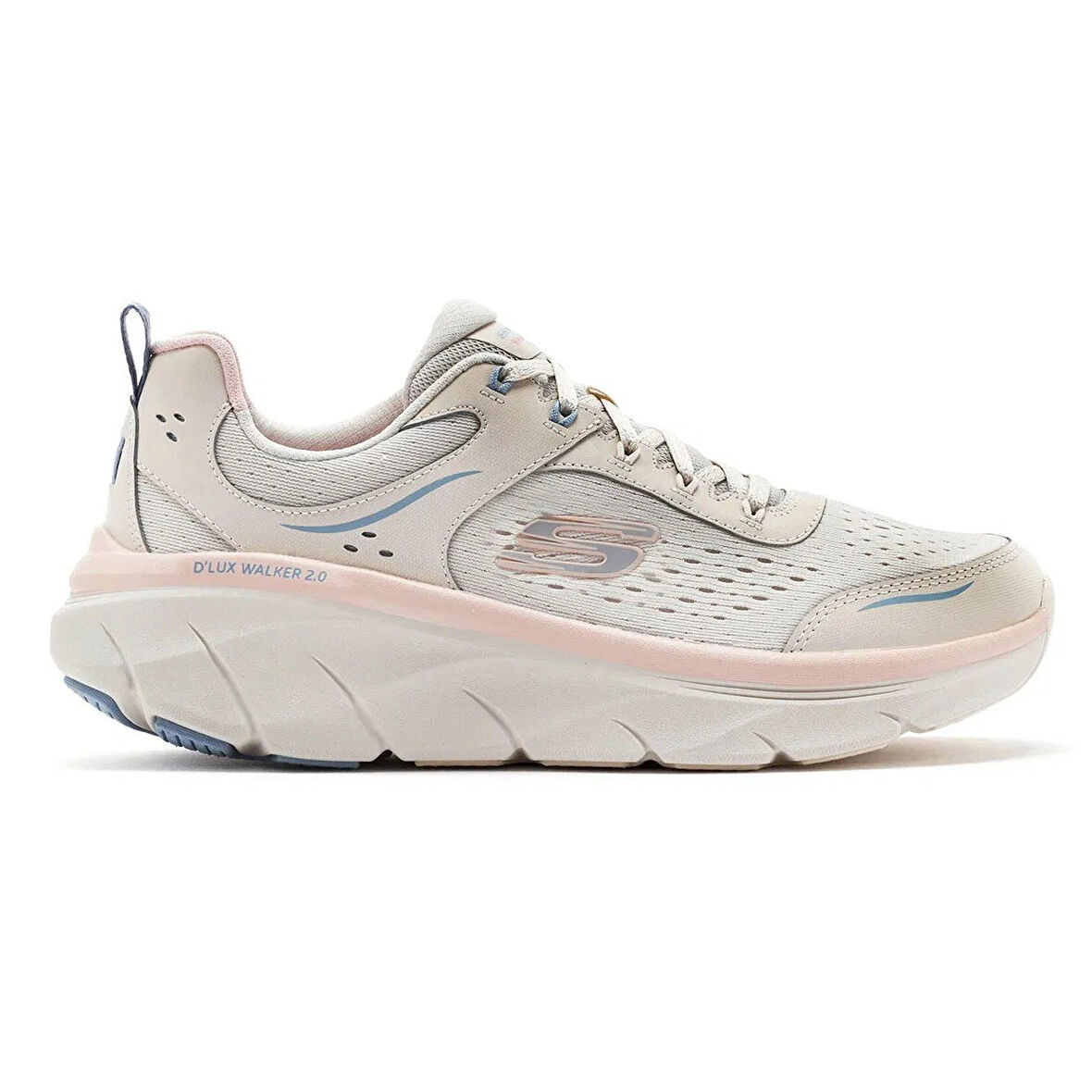 Skechers D'Lux Walker 2.0-Daisy Doll Womens Memory Foam Sneaker Pink Hafızalı Taban Kadın Günlük Spor Ayakkabı Krem