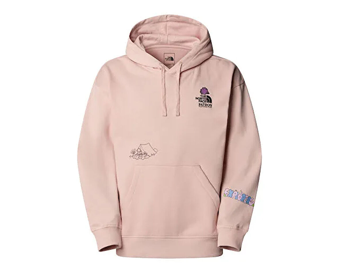 The North Face U Mountain Cleanup Oversized Hoodie Unisex Outdoor Sweatshirts NF0A8C2VLK61 Pembe