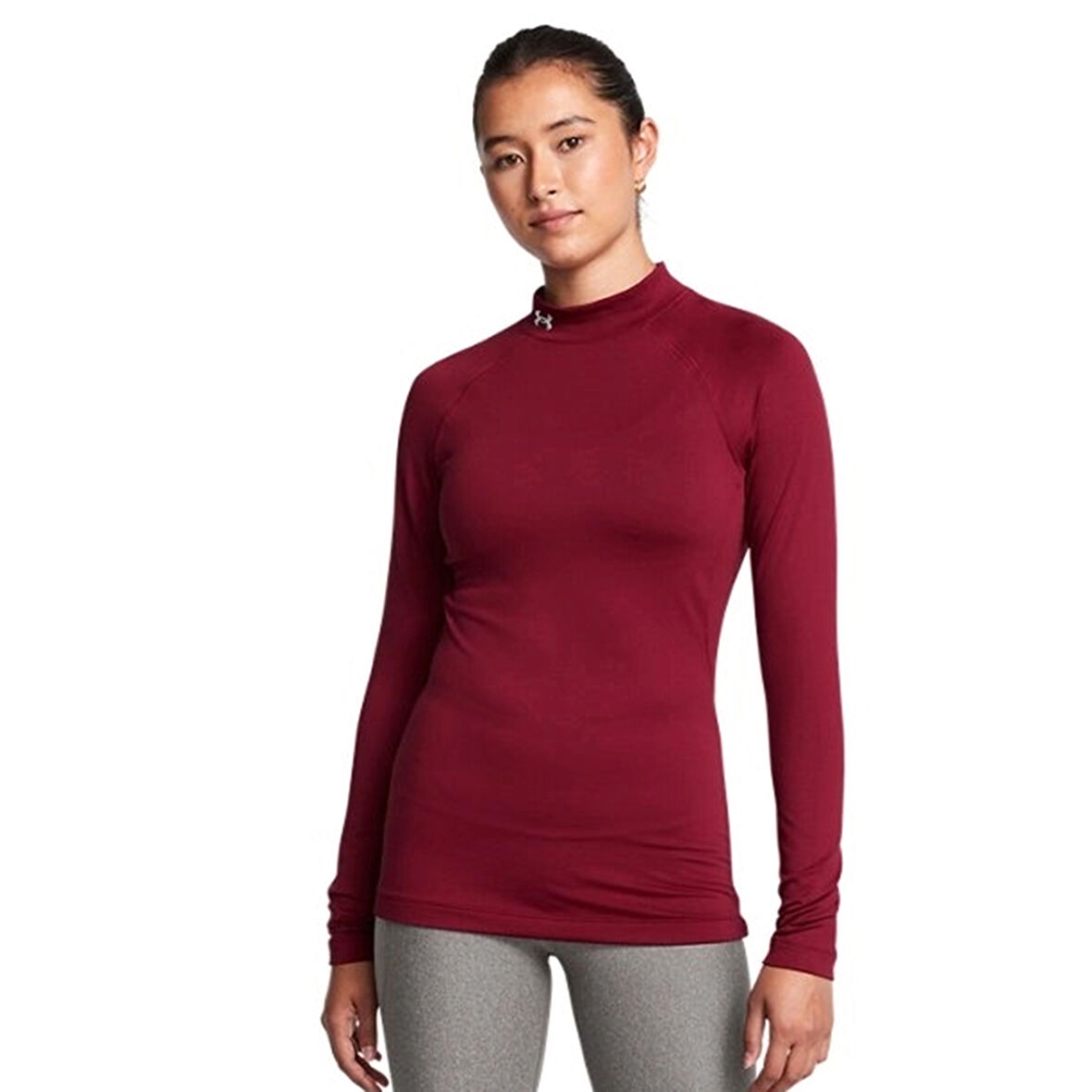 Authentics Mockneck Kadın Bordo Antrenman T-Shirt 1368702-626