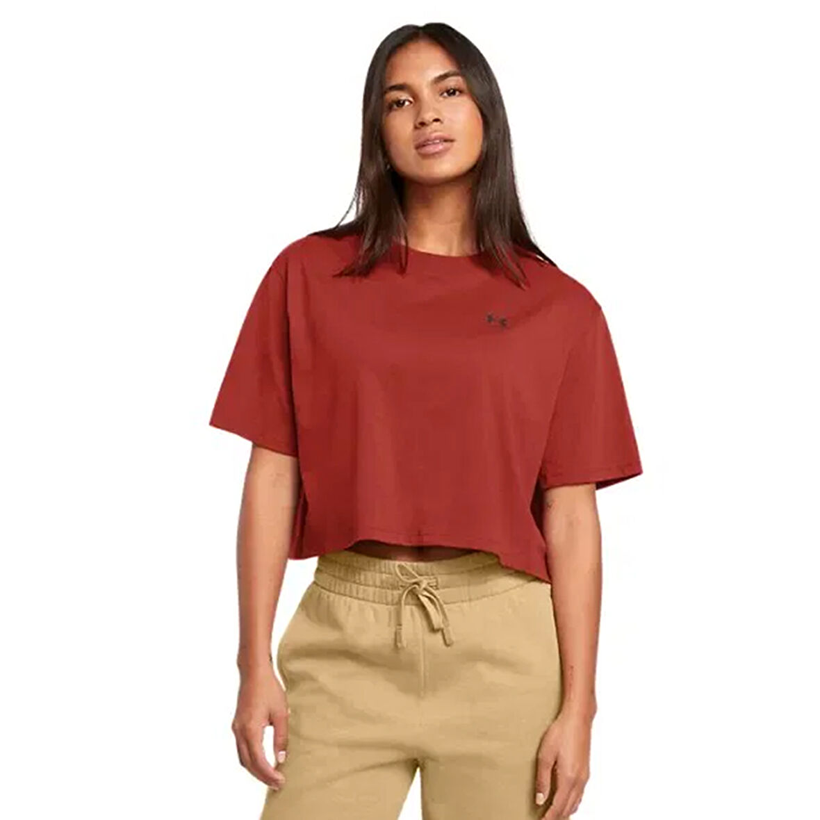 W Boxy Crop Kadın Turuncu Günlük Stil T-Shirt 1386845-840