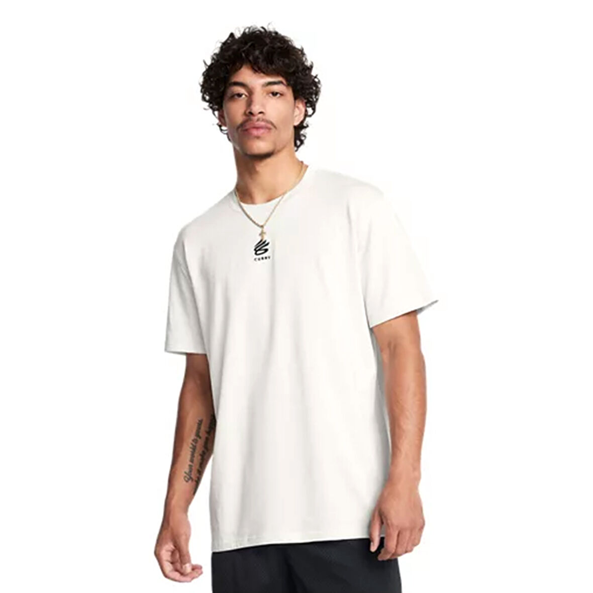 Curry Heavyweight Erkek Beyaz Basketbol T-Shirt 1387107-114
