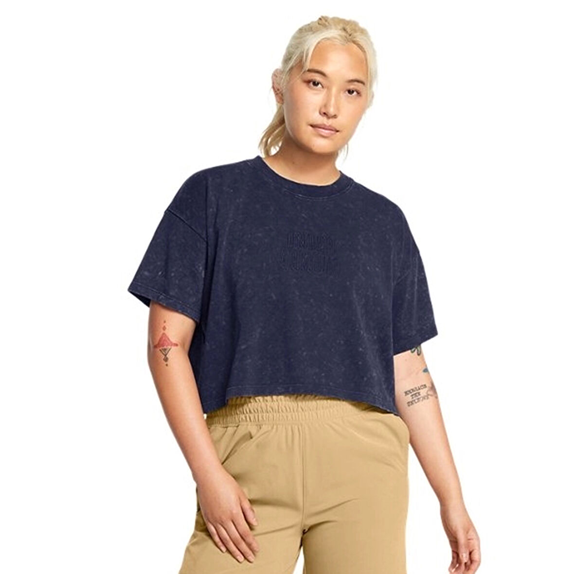 W Varsity Crop Hw Ss Kadın Mavi Antrenman T-Shirt 1389153-410