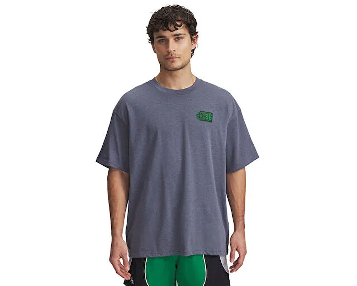 Under Armour Ua M Hwt Hoops Courtside Ss Erkek Günlük Tişört 1390191-044 Gri