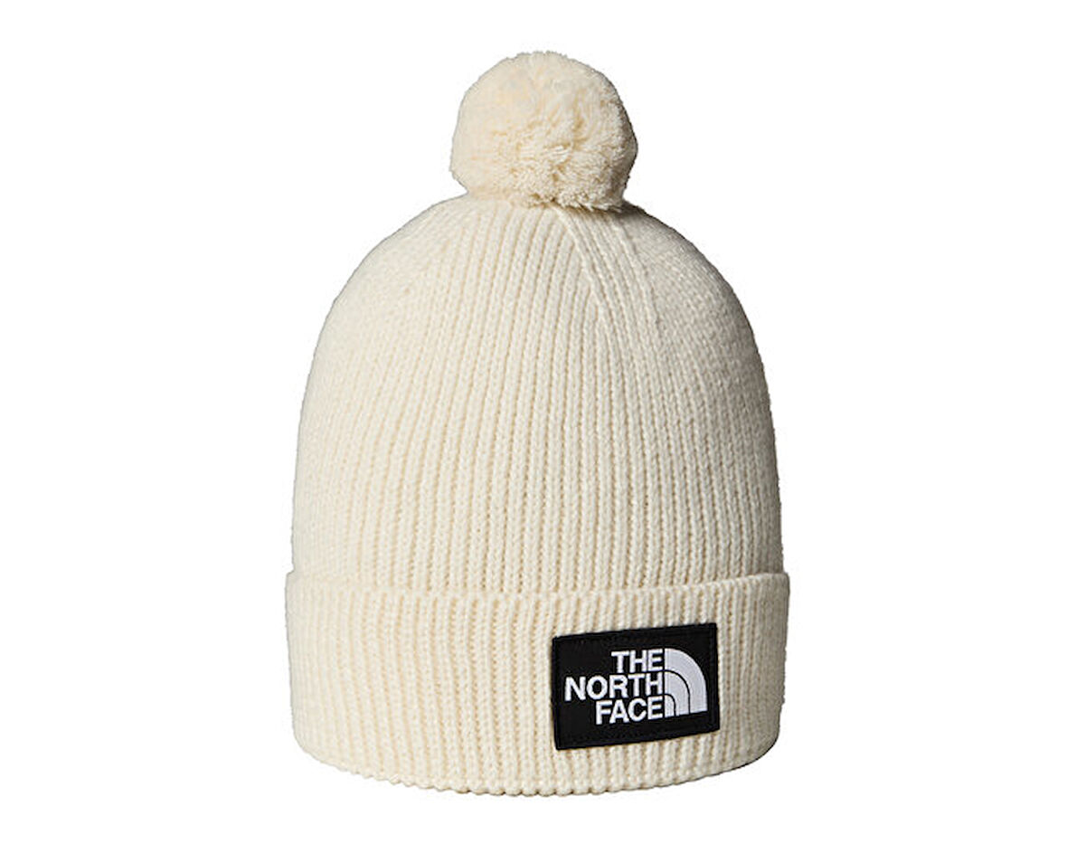 The North Face Tnf Logo Box Pom Beanie Bere NF0A8CHFQLI1 Beyaz