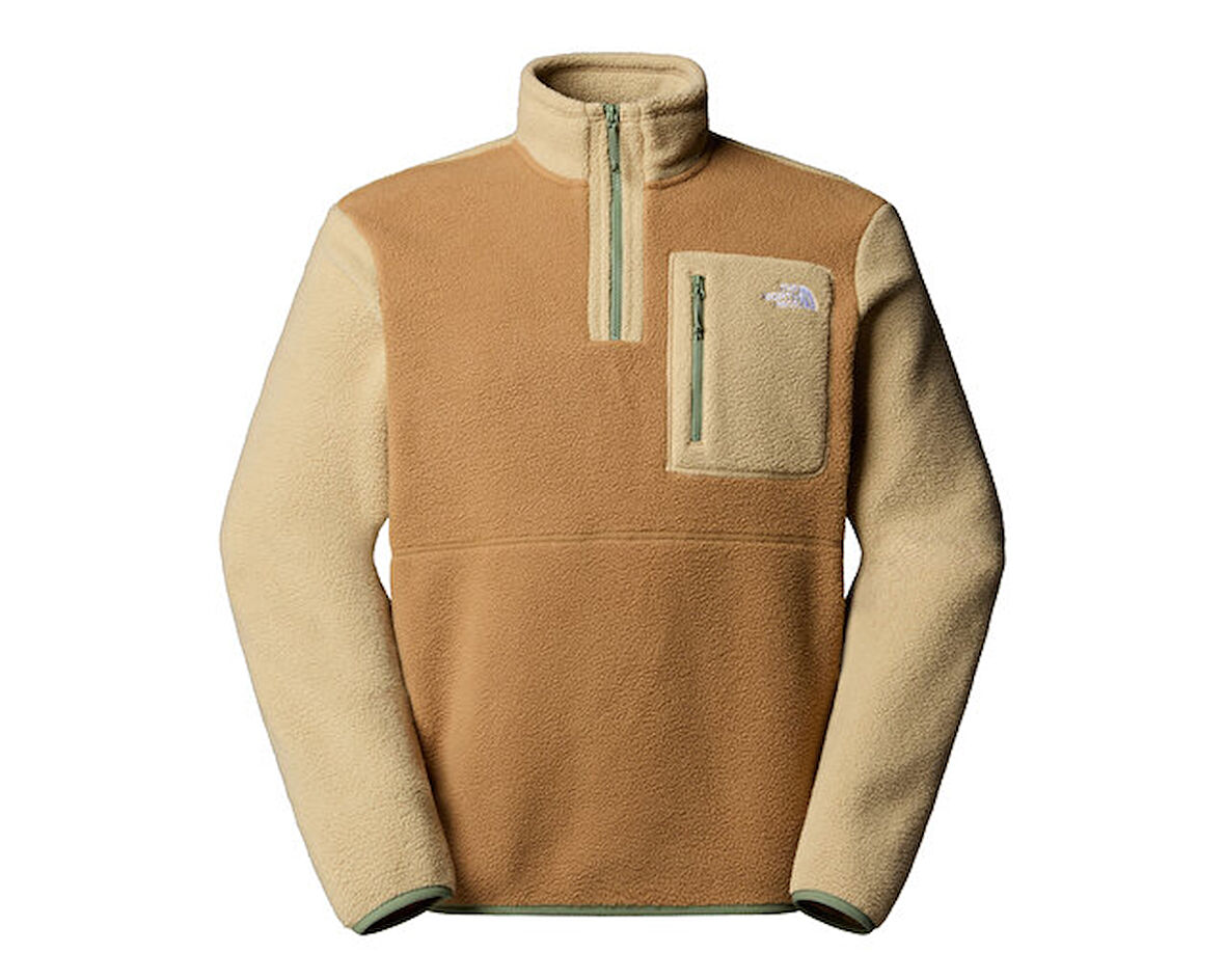 The North Face M Yumiori 1/4 Zip Erkek Outdoor Çeyrek Fermuarlı Polar Ceket NF0A883SEVO1 Kahverengi